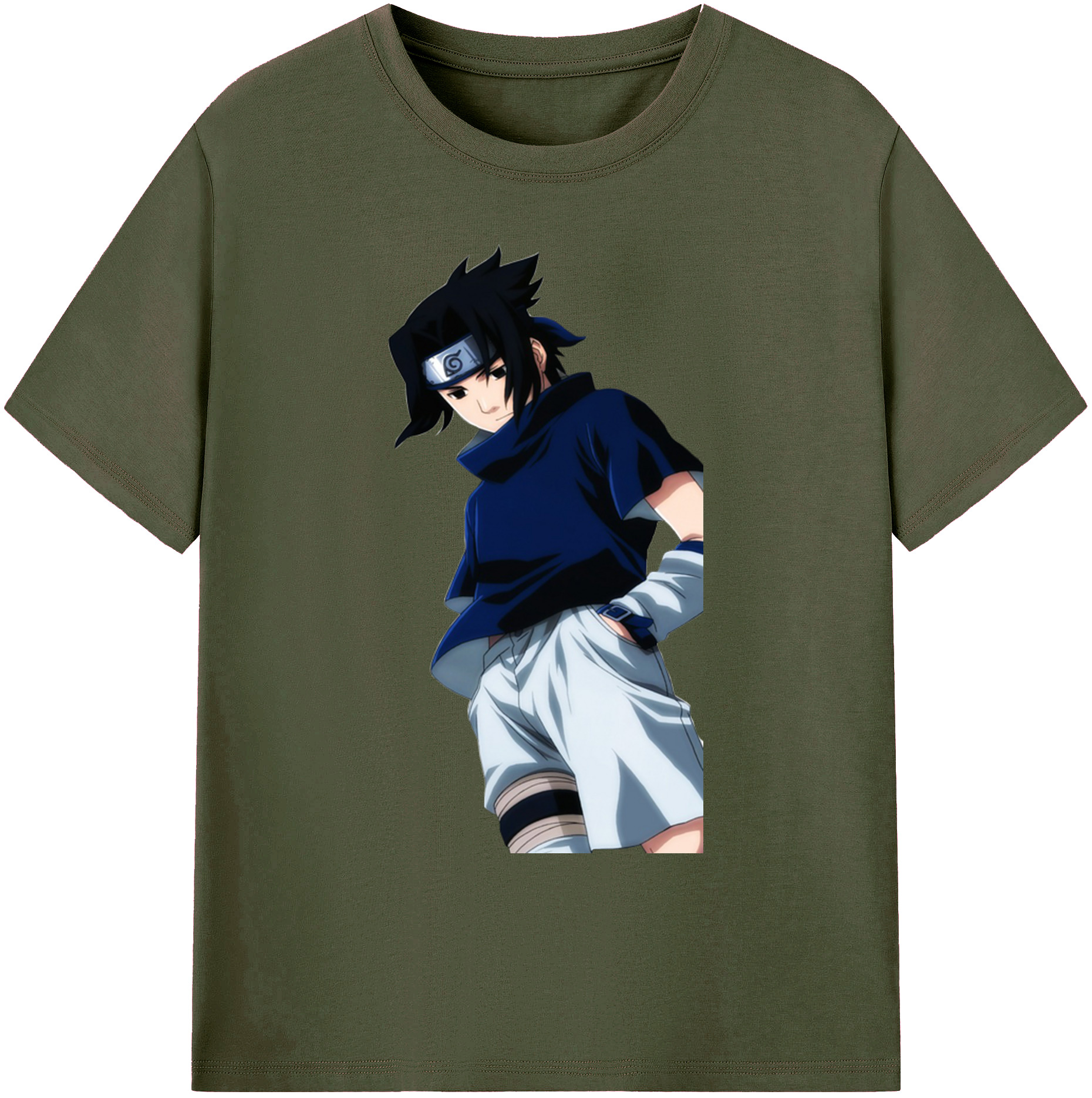 （画像用） NARUTO -ナルト- うちは サスケ Uchiha Sasuke 綿100％ メンズ半袖Tシャツ｜肌触りやわらか＆通気性